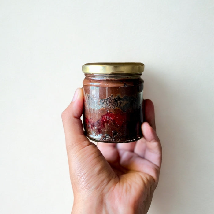 Strawberry Compote Coffee Chocolate Jar Cake