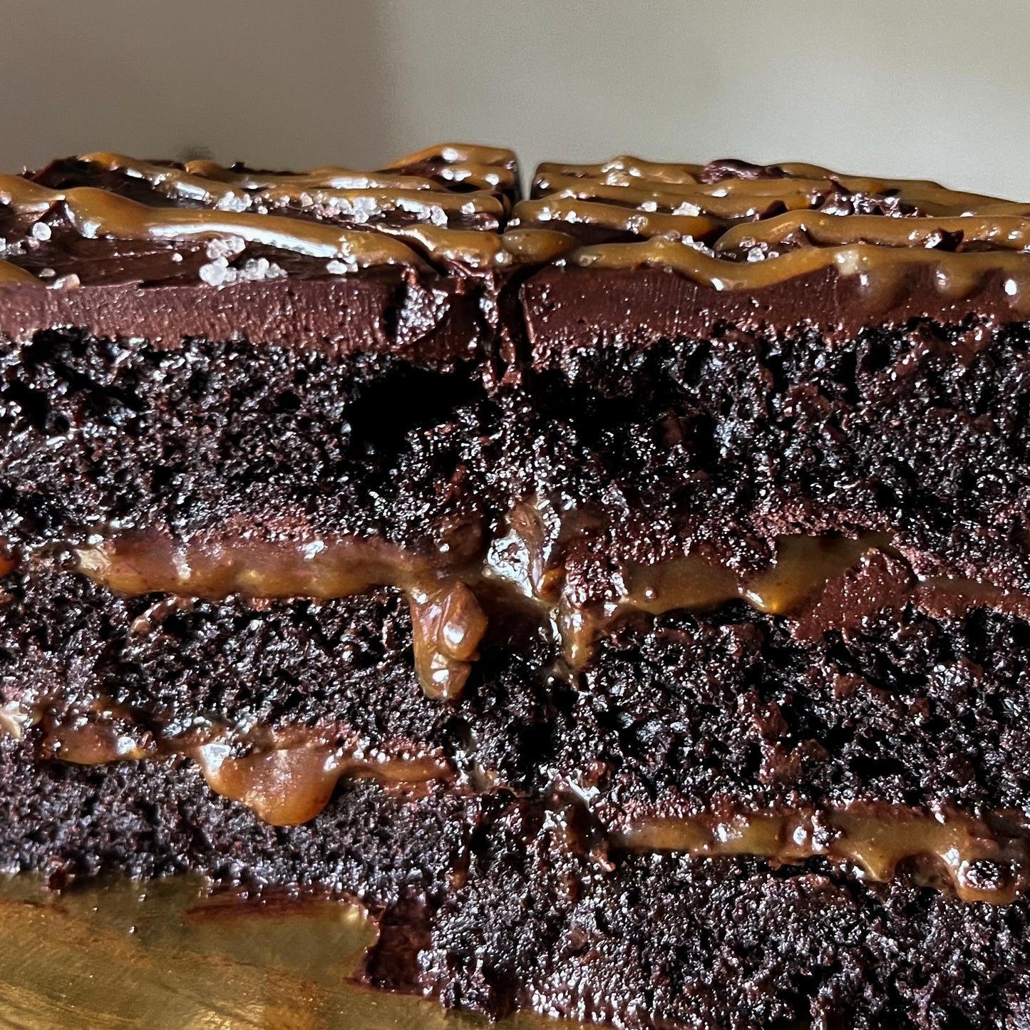 Dark Chocolate & Salted Caramel Celebration Cake