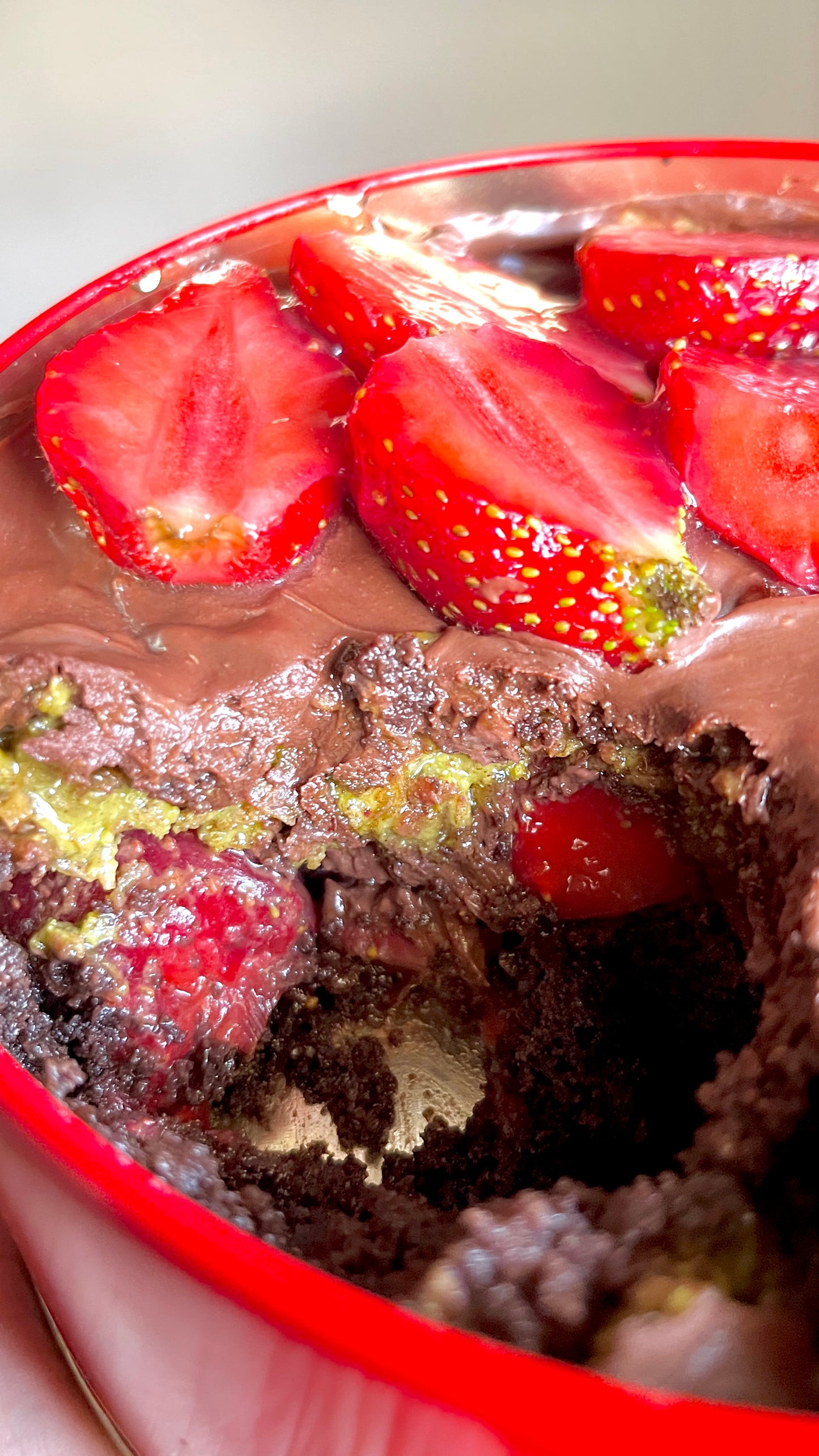 Kunafa Strawberry Chocolate Cake Tin (Vegan, Gluten Free, Refined Sugar Free)