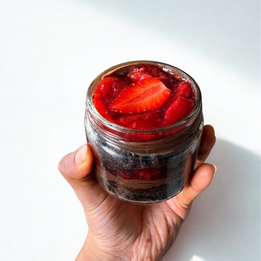 Strawberry Compote Coffee Chocolate Jar Cake