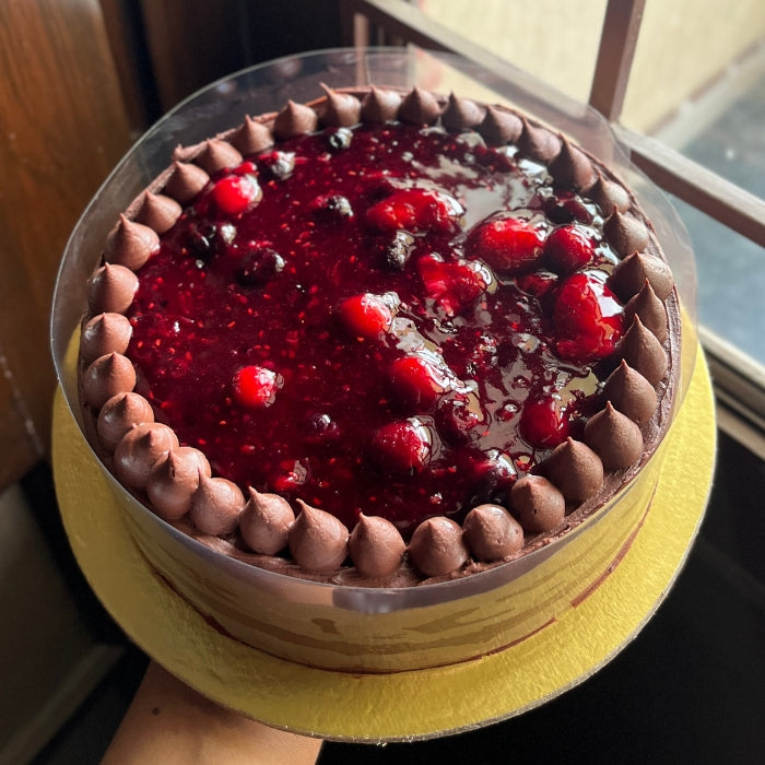 Dark Chocolate Mix Berry Compote Celebration Cake