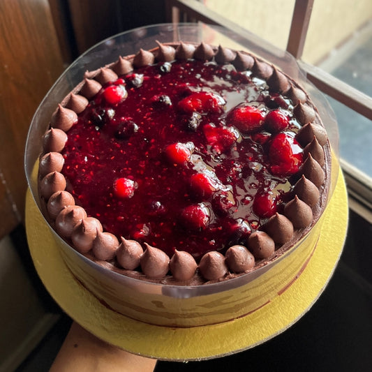 Dark Chocolate Mix Berry Compote Celebration Cake
