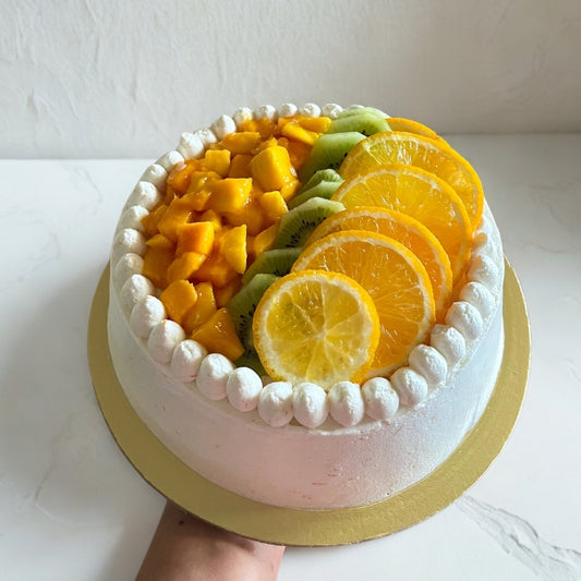 Seasonal Fruit and Cream Celebration Cake