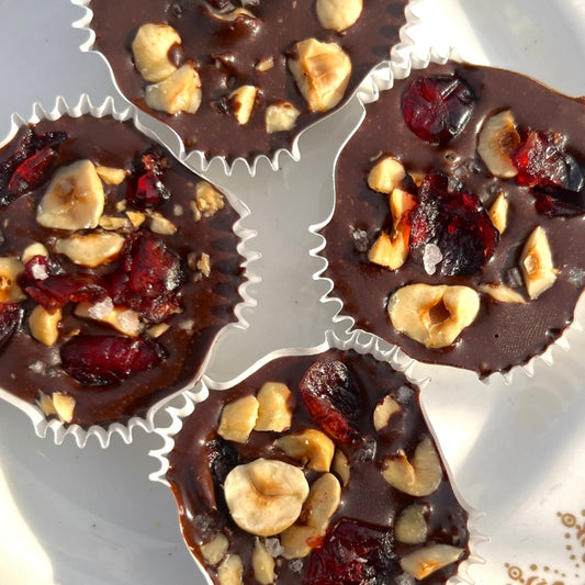 Keto Hazelnut Dark Chocolate Cranberry Bites Pack of 2(PCOS/Diabetic Friendly)