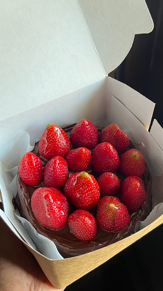 Whole Mahabaleshwar Strawberry Chocolate Cake (Vegan, Gluten Free, Refined Sugar Free)