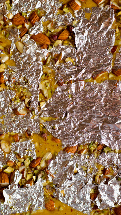Pista Badaam Besan Barfi (Gluten Free, Refined Sugar Free