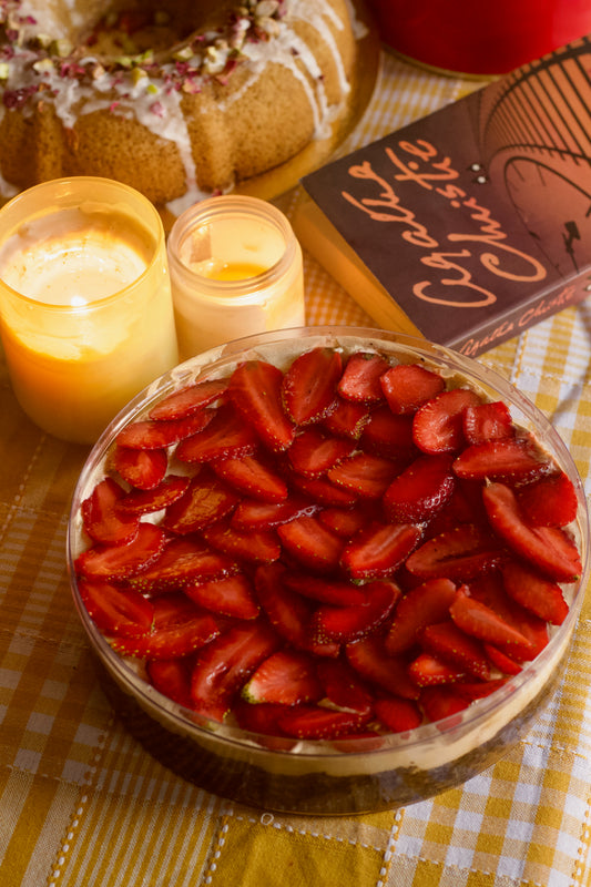 Coffee Dark Chocolate Strawberry Tres Leches (Eggless & Gluten free)