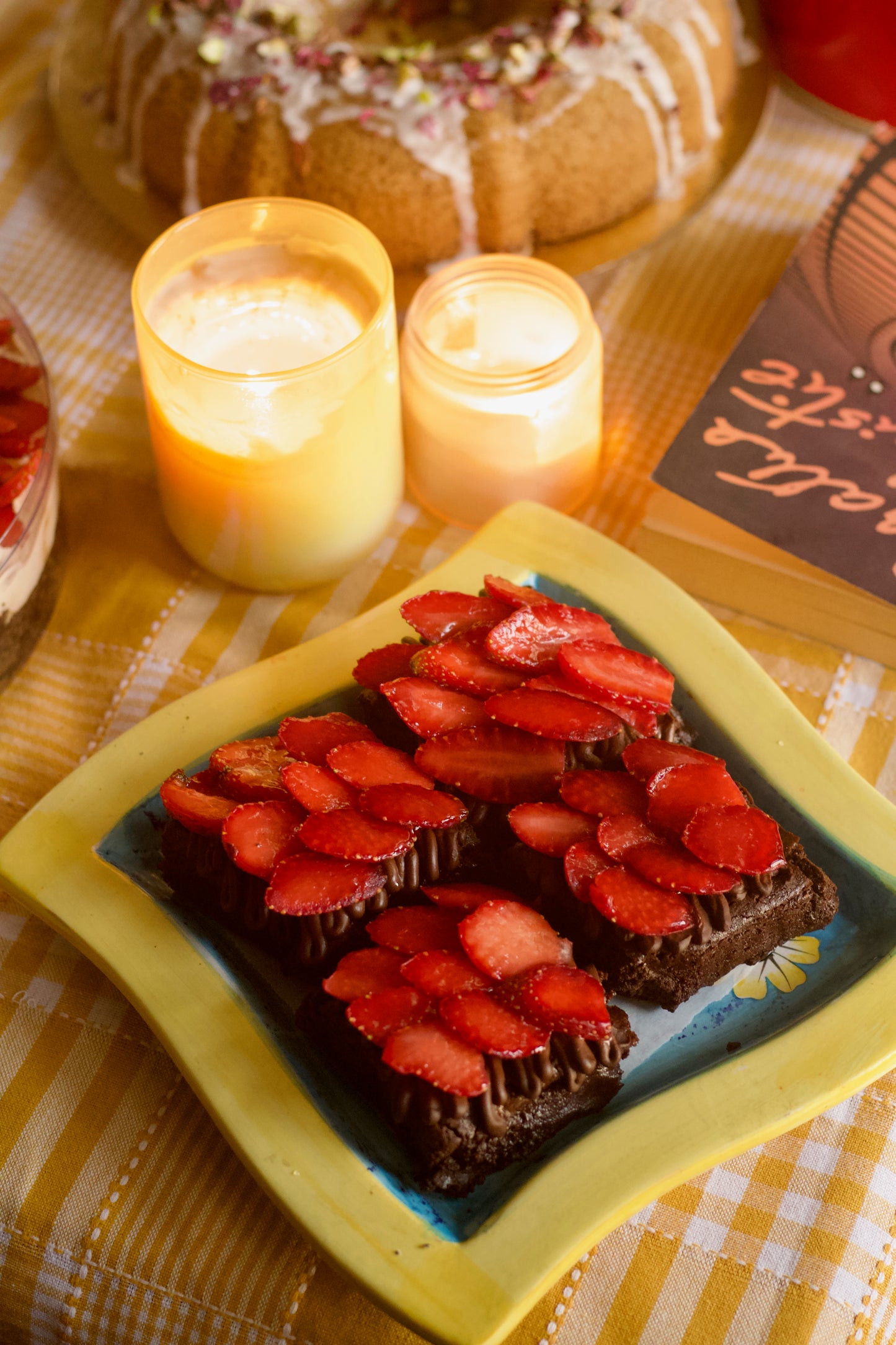 Fudgey Strawberry Brownies Box of 4 (Vegan, Gluten Free, Refined sugar free)
