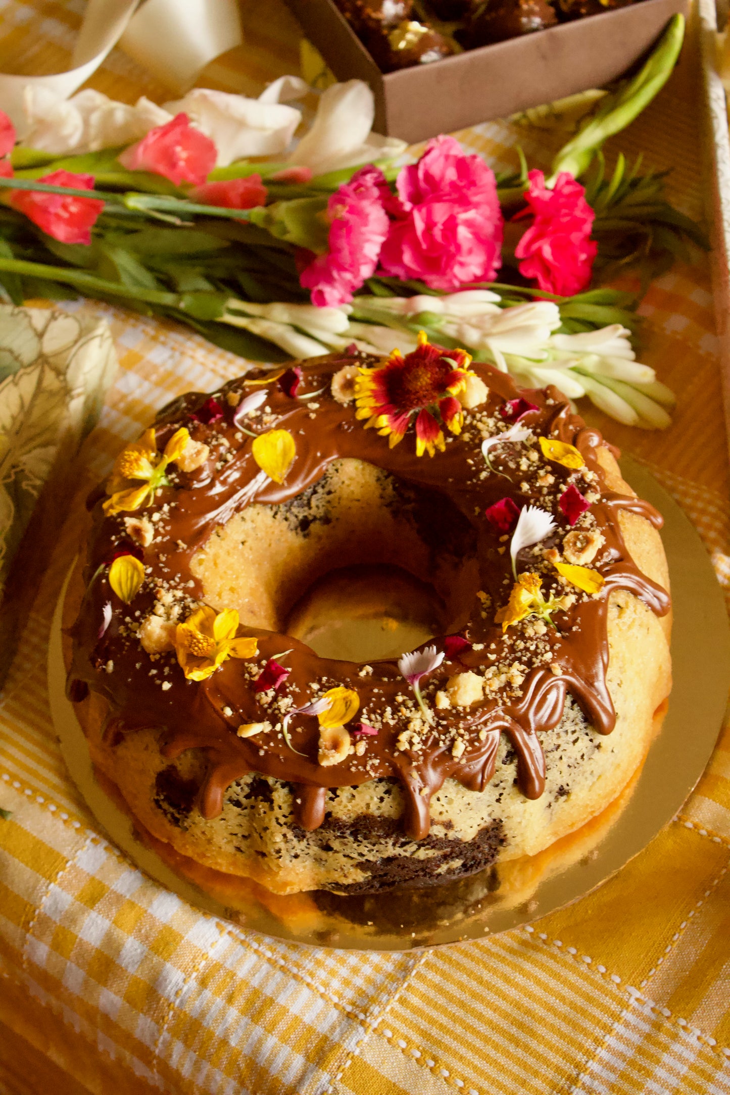 Marble Nutella Hazelnut Bundt Cake