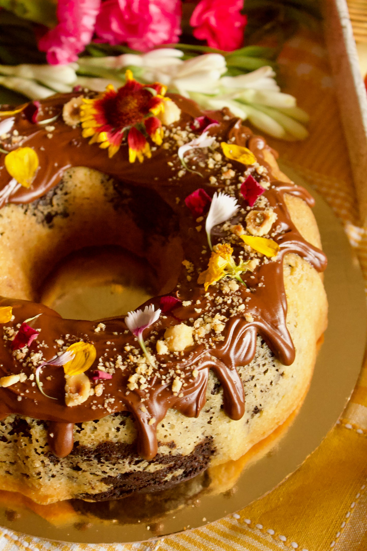 Marble Nutella Hazelnut Bundt Cake