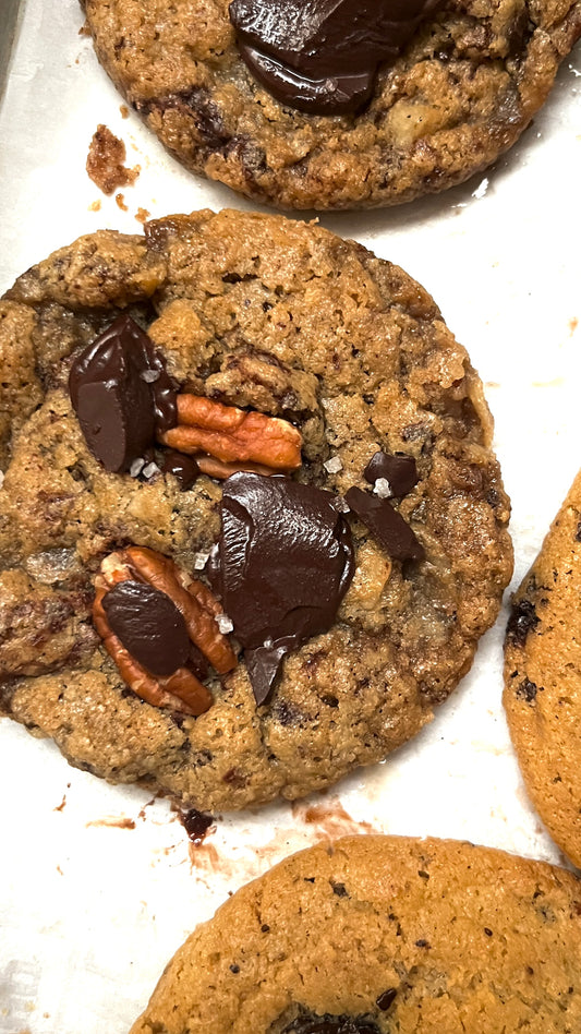 Pecan Toffee Dark Chocolate Chunk Cookie (Vegan, Gluten Free) Pack of 6